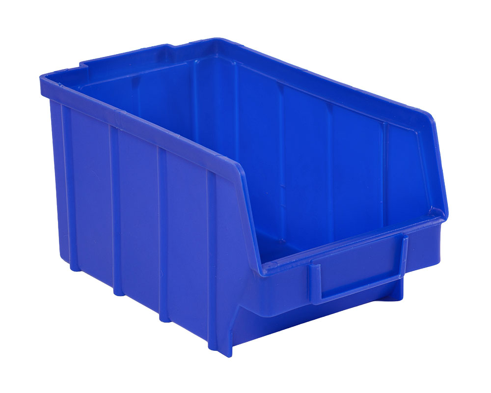 sichtlagerkasten größe 4 blau | werkstattbox & stapelbox 340x222x157 mm