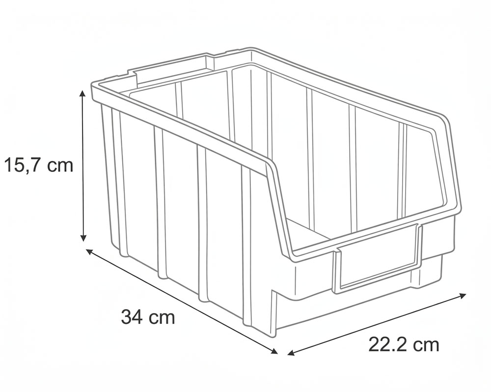 sichtlagerkasten größe 4 blau | werkstattbox & stapelbox 340x222x157 mm