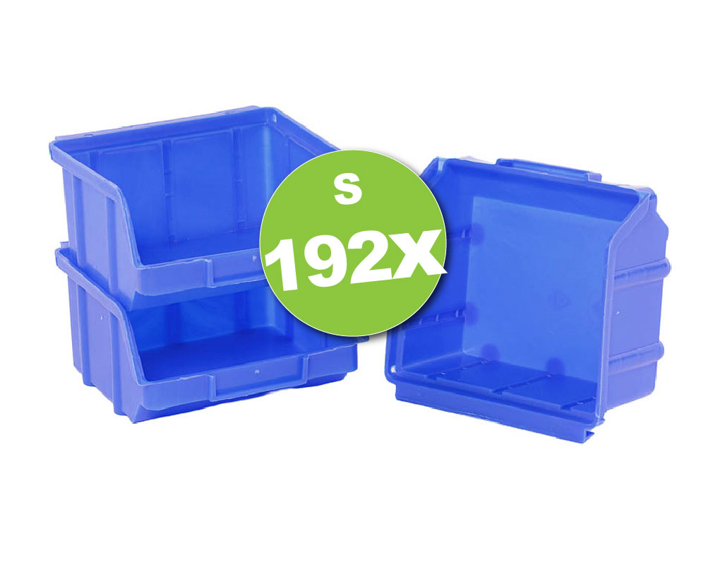 48 st. sichtlagerkasten größe 1 blau | werkstattbox | stapelbox 97x100x52 mm