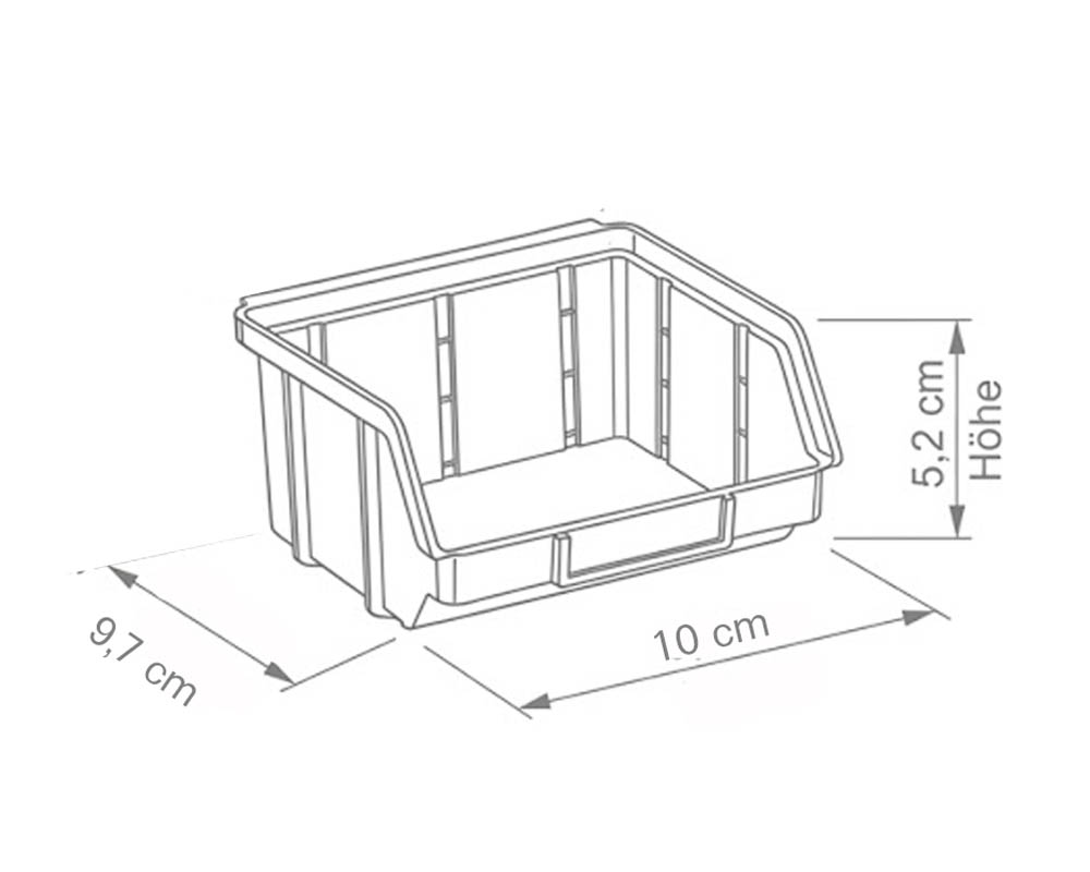sichtlagerkasten größe 2 rot | werkstattbox | stapelbox 167x102x76 mm (kopie)