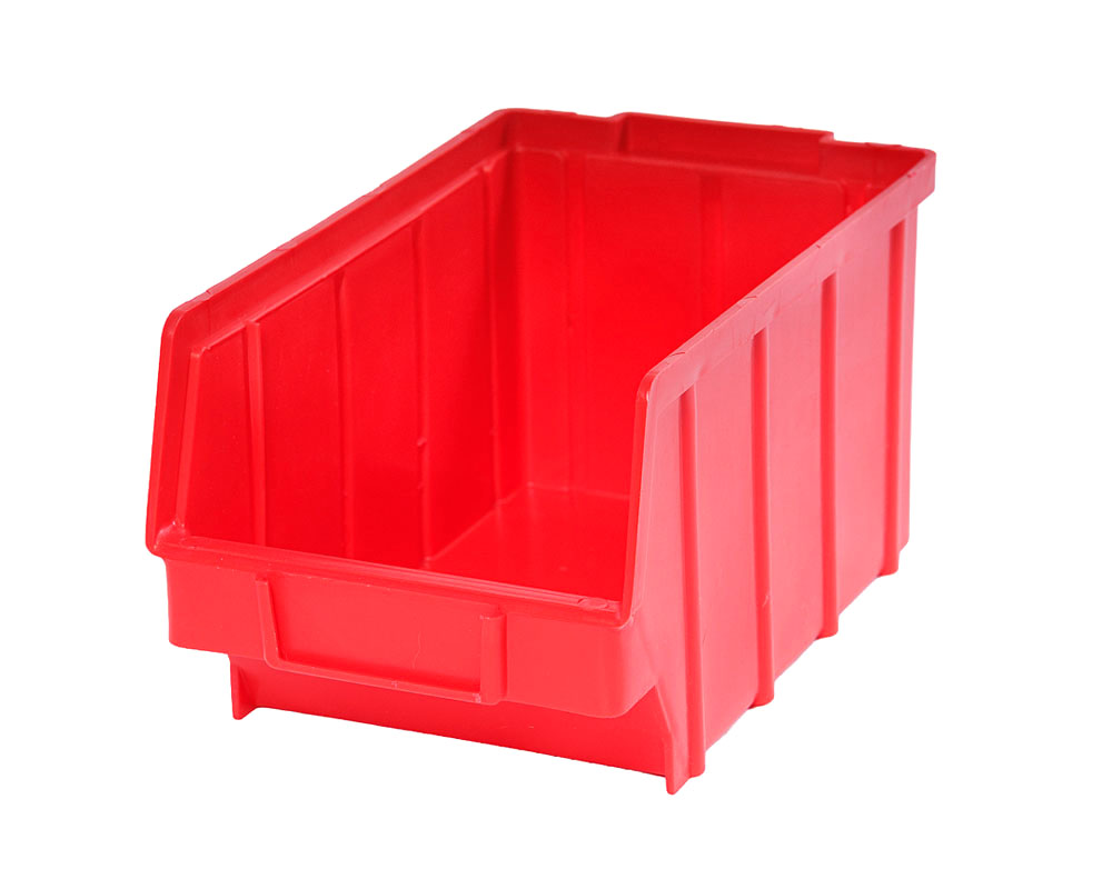 sichtlagerkasten größe 4 rot | werkstattbox | stapelbox 340x222x157 mm
