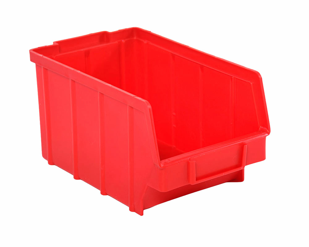 sichtlagerkasten größe 4 rot | werkstattbox | stapelbox 340x222x157 mm