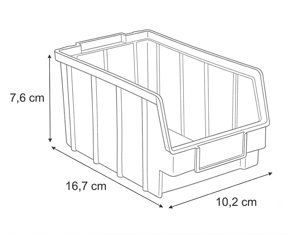 sichtlagerkasten größe 2 blau | werkstattbox | stapelbox 167x102x76 mm
